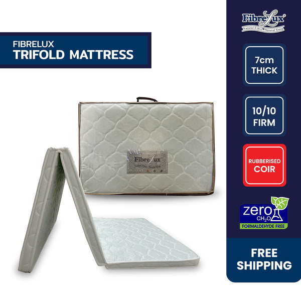Fibrelux TriFold Foldable Mattress (3 inch),  Rubberised Coconut Fibre